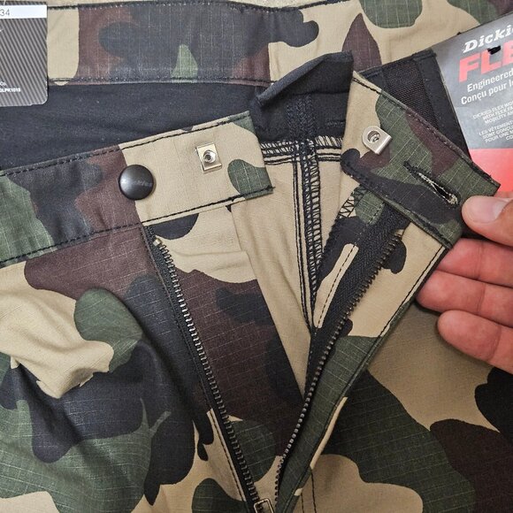 Dickies GDT Premium Flex Work Pants Mens 38x34 Camo Ripstop Cargo Double Knee - Picture 10 of 14